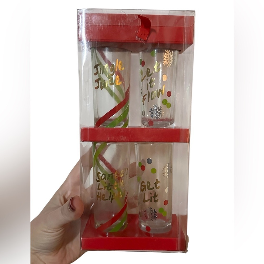 Festive Shot Glass Set - Red and Green - Picture 2 of 9